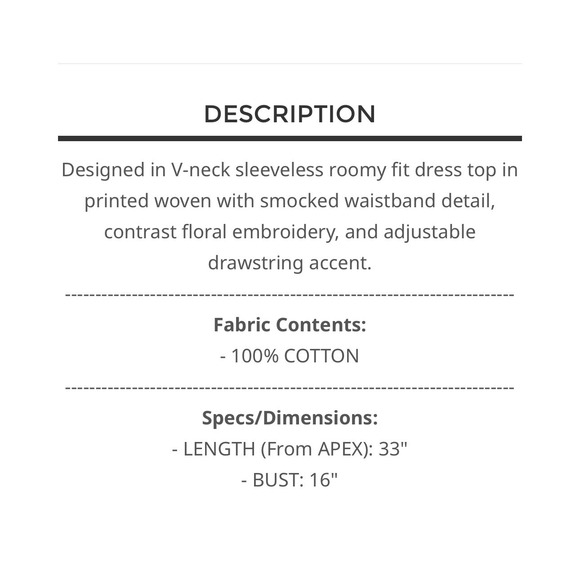 POL Boho Floral Embroidered Smocked Cotton Mini Dress White V-Neck Tassel LARGE - Picture 3 of 5